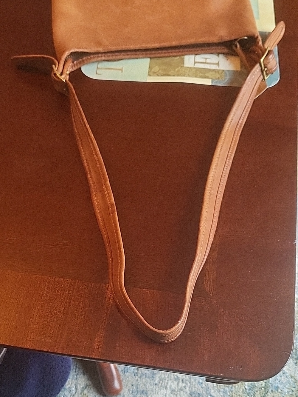 Tan Leather Crossbody Coach Purse - Smooth Finish - Picture 9 of 13